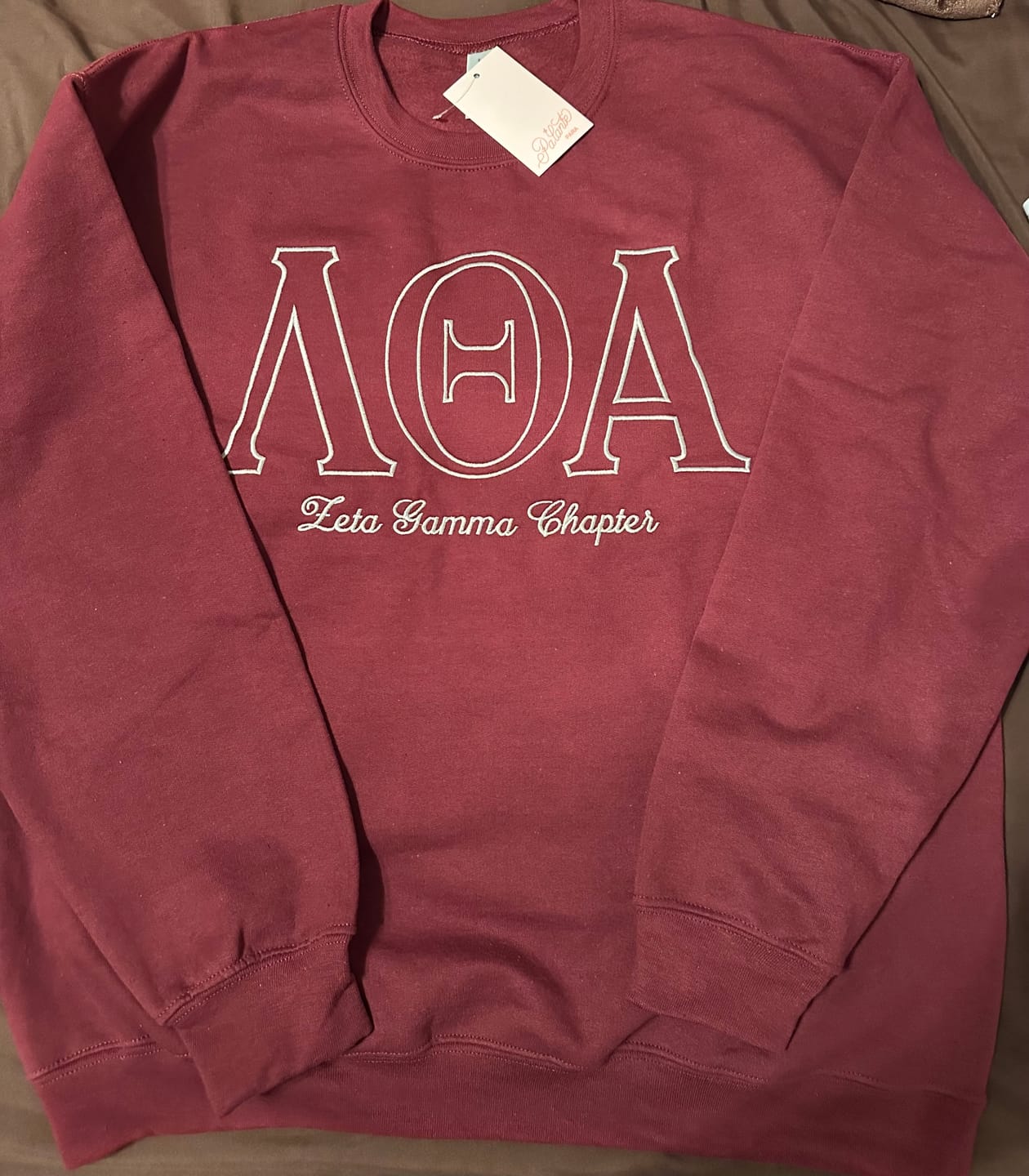 Customer photo review of LTA Minimalist Stitched Letter Crew
