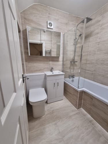Customer photo review of Nova 1700 L Shaped Complete Shower Bathroom Suite