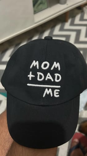 Customer photo review of Mom Dad Me Snapback Cap