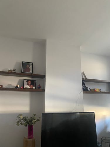 Customer photo review of Rustic Floating Shelves