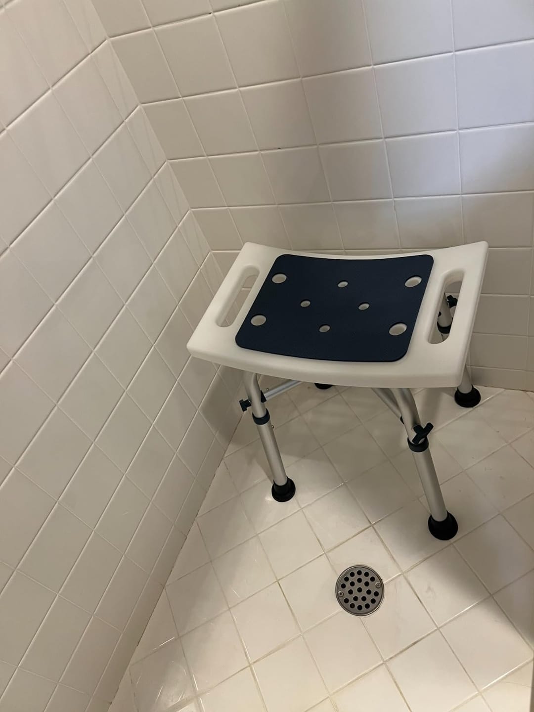 Customer photo review of Shower Chair for Adults Sitting (350lb)