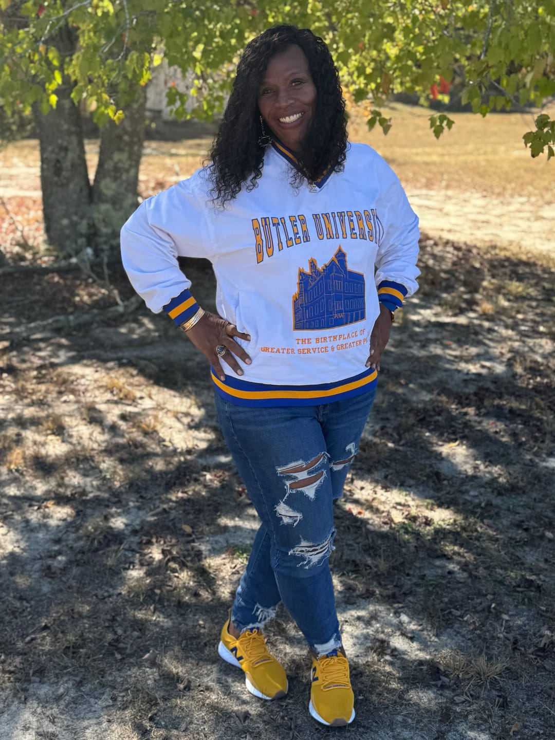 Customer photo review of Butler University Pullover - White/Gold