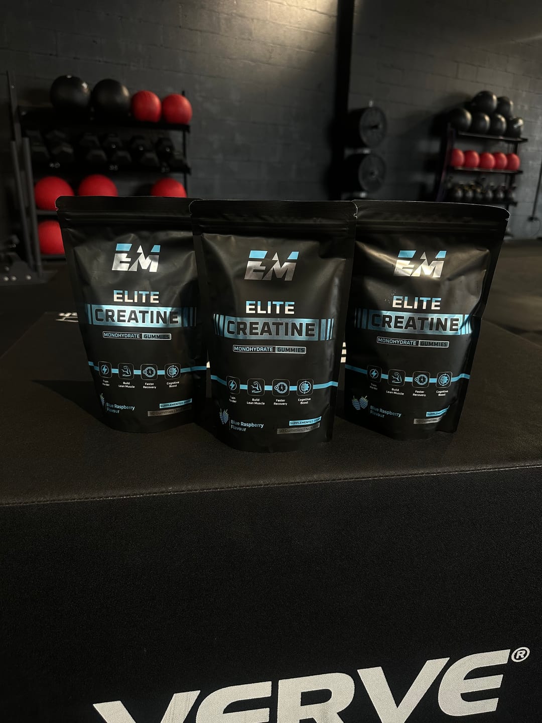 Customer photo review of Creatine Monohydrate Gummies Blue Raspberry