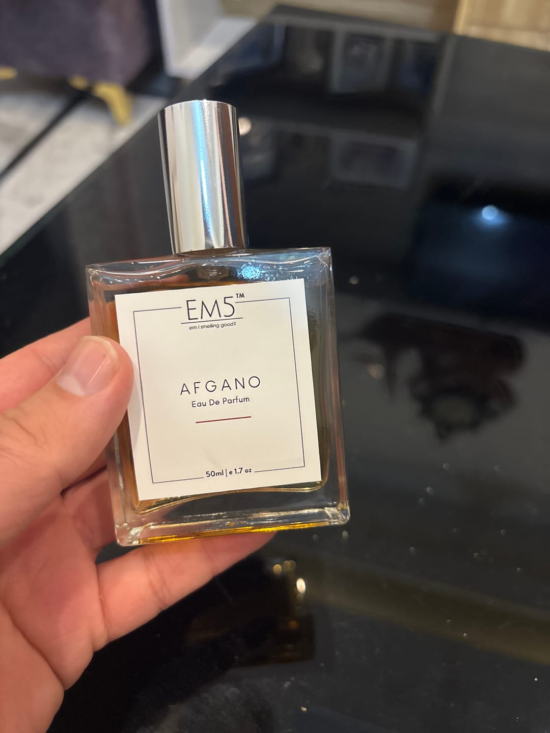 Customer photo review of EM5™ Afgano Perfume EDP Spray for Men | Amber Smoky Oud Fragrance Accords | Luxury Gift for Men | Variants Available: 50 ml Spray / 15 ml Spray
