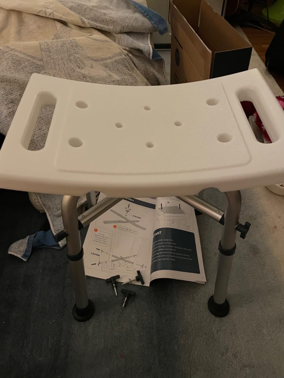 Customer photo review of Shower Chair for Adults Sitting (350lb)