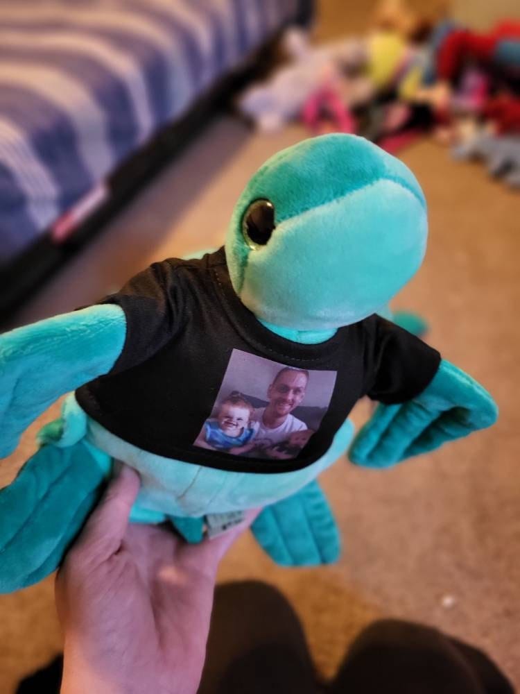 Customer photo review of RECORDABLE STUFFED Animal, 8" Plushie, Ultrasound Plush, Memorial Bear, Military Deployment, Personalized, Mother's Day, Easter Gift