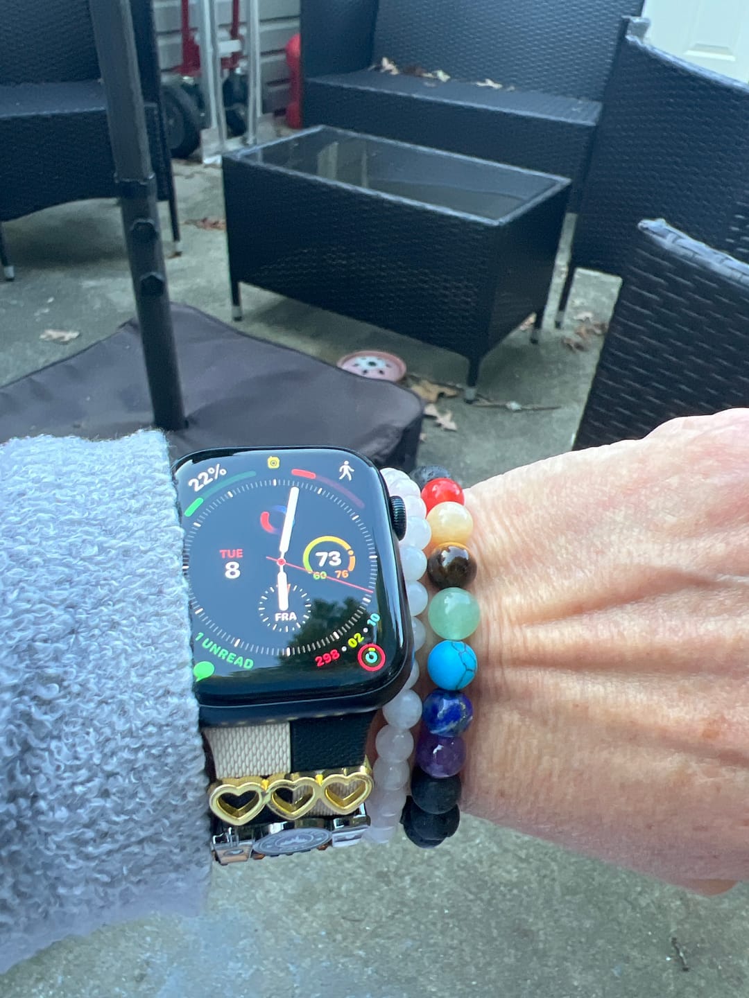Customer photo review of Black Lava Chakra Bracelet - Single Item