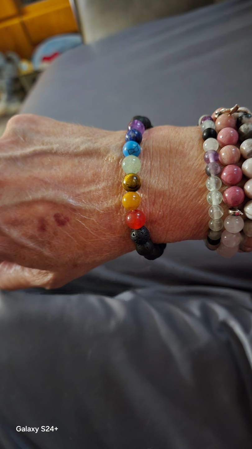 Customer photo review of Black Lava Chakra Bracelet - Single Item