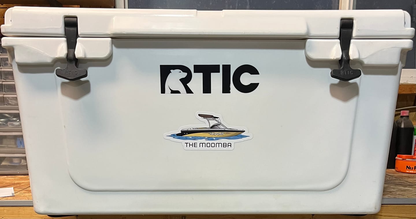 Customer photo review of Custom Kiss-Cut Boat Stickers