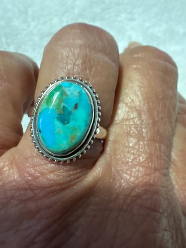 Customer photo review of Mohave Turquoise Ring Size 8 (925 Sterling Silver) R7945