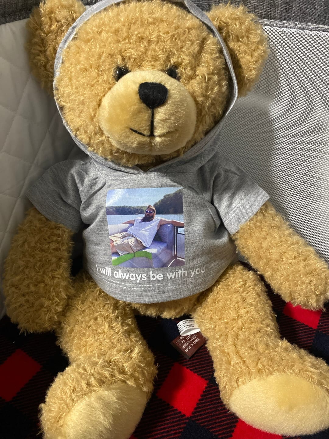 Customer photo review of CUSTOM Plushie HOODIE | Fits BAB and 14 to 16 Inch Stuffed Animals | Teddy Bear Outfit | Plushie Clothing