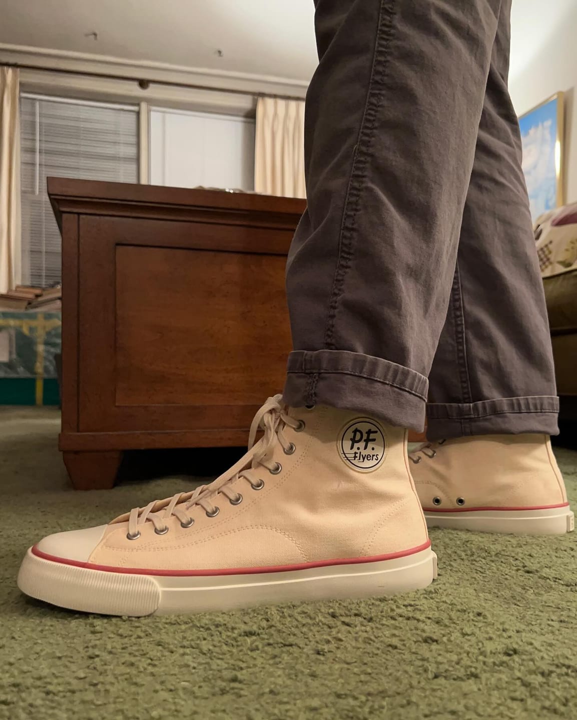 Customer photo review of All-American Hi Antique White/Crimson