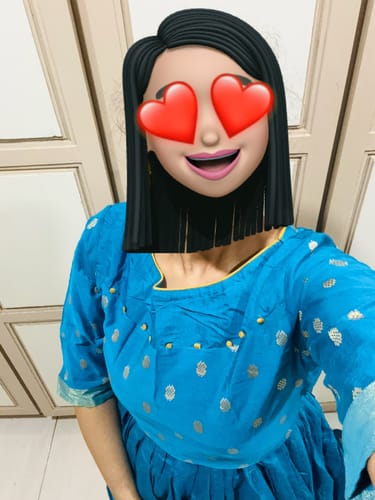 Customer photo review of Mythri Sky Blue Festive Maxi in