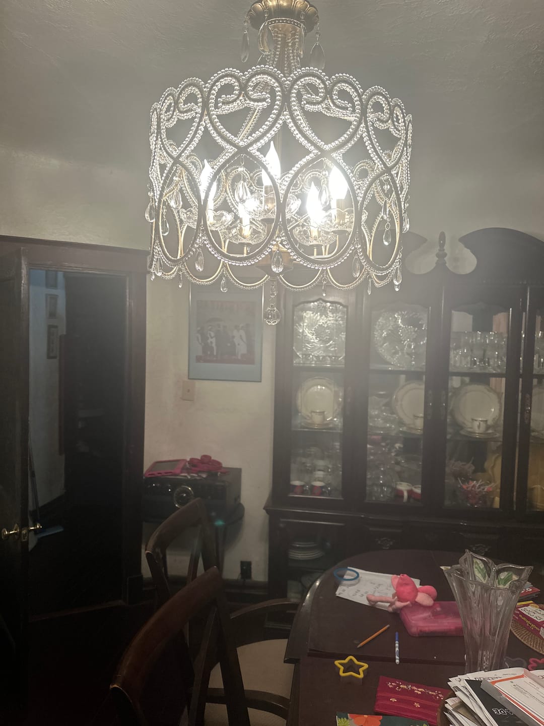 Customer photo review of French Antique 5-Light Crystal Accents Drum Chandelier