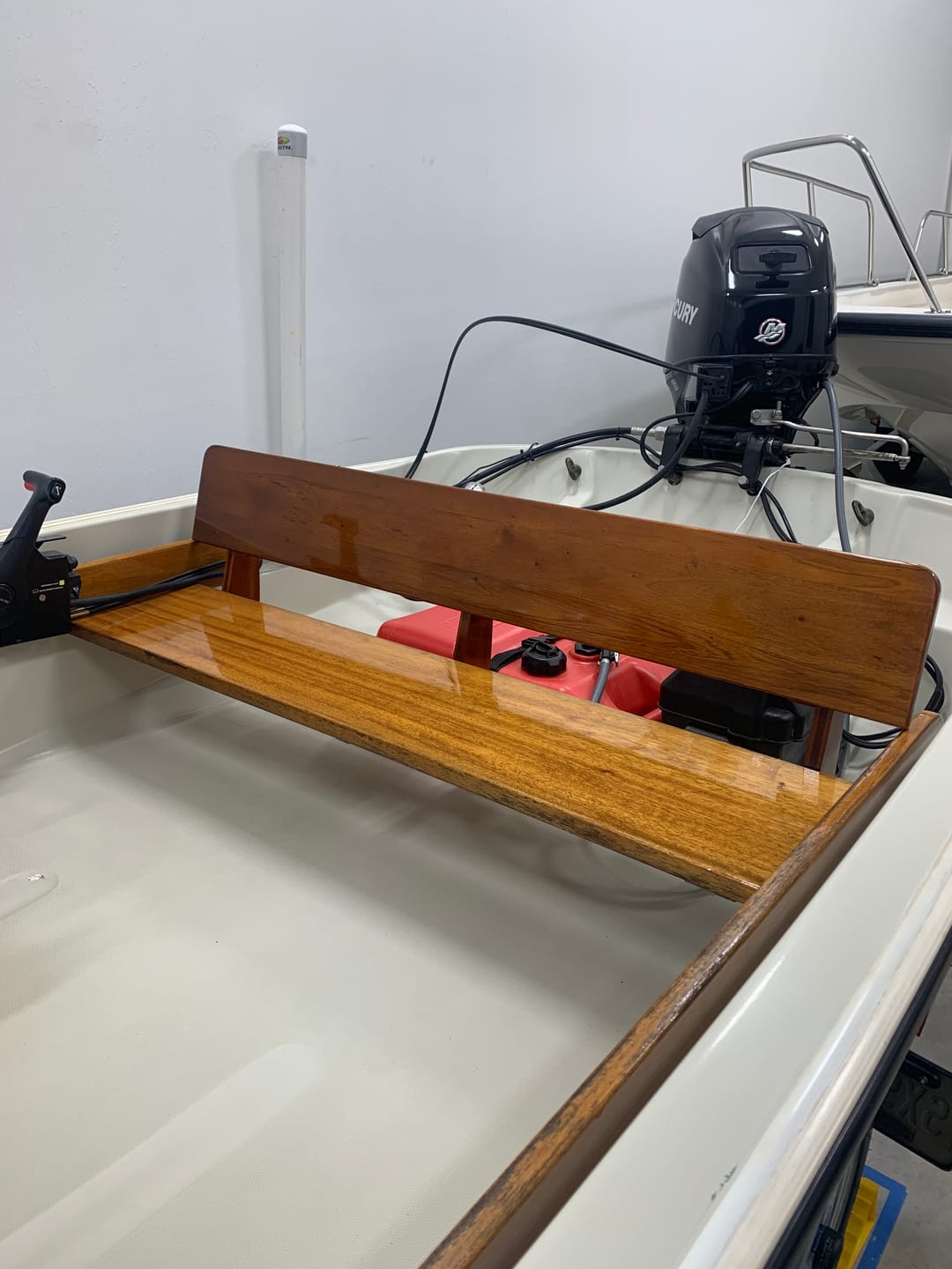 Customer photo review of Boston Whaler Mahogany Backrest With L-Brackets, Fits Classic 13' &15'