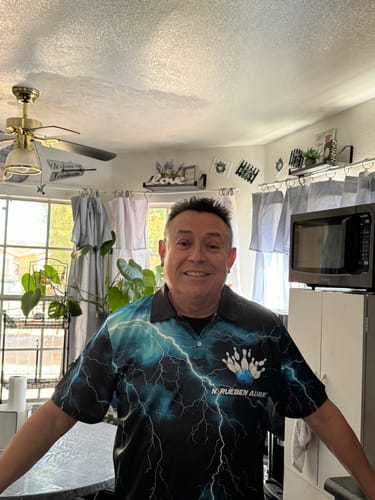 Customer photo review of Blue Thunder Lightning Custom Cobra Snake Bowling Shirts For Men, Bowling Team Shirt With Names IPHW7423