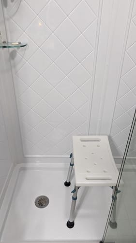 Customer photo review of Shower Chair for Adults Sitting (350lb)