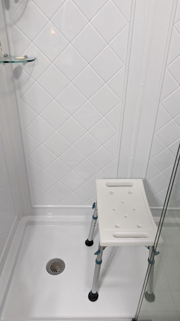 Customer photo review of Shower Chair for Adults Sitting (350lb)