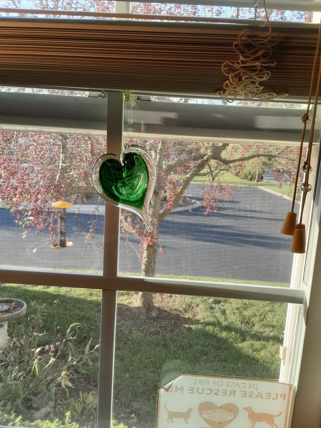 Customer photo review of Birthstone Cremation Glass Heart Suncatcher