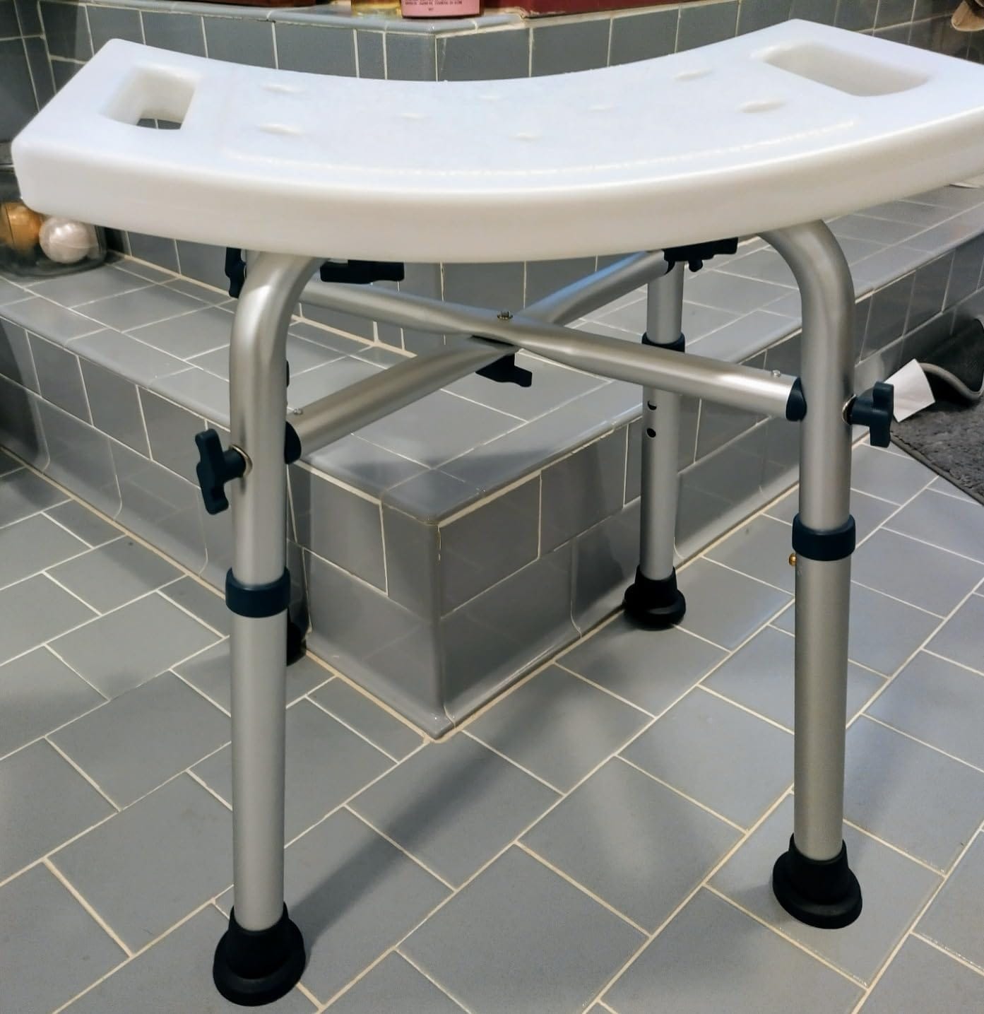 Customer photo review of Shower Chair for Adults Sitting (350lb)