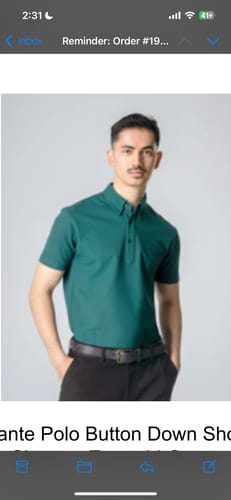 Customer photo review of Dante Polo Button Down Short Sleeve - Emerald Green