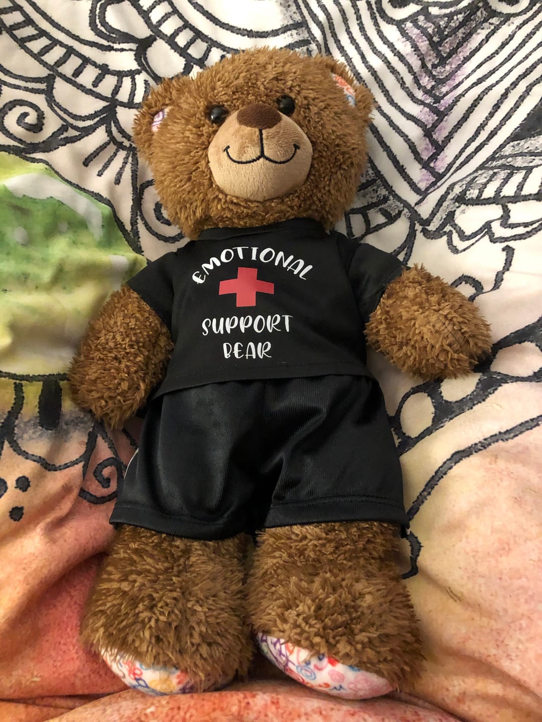 Customer photo review of EMOTIONAL SUPPORT Bear T-Shirt | Fits BAB & 14 to 16 Inch Stuffed Animals | Teddy Bear Outfit | Plushie Clothing