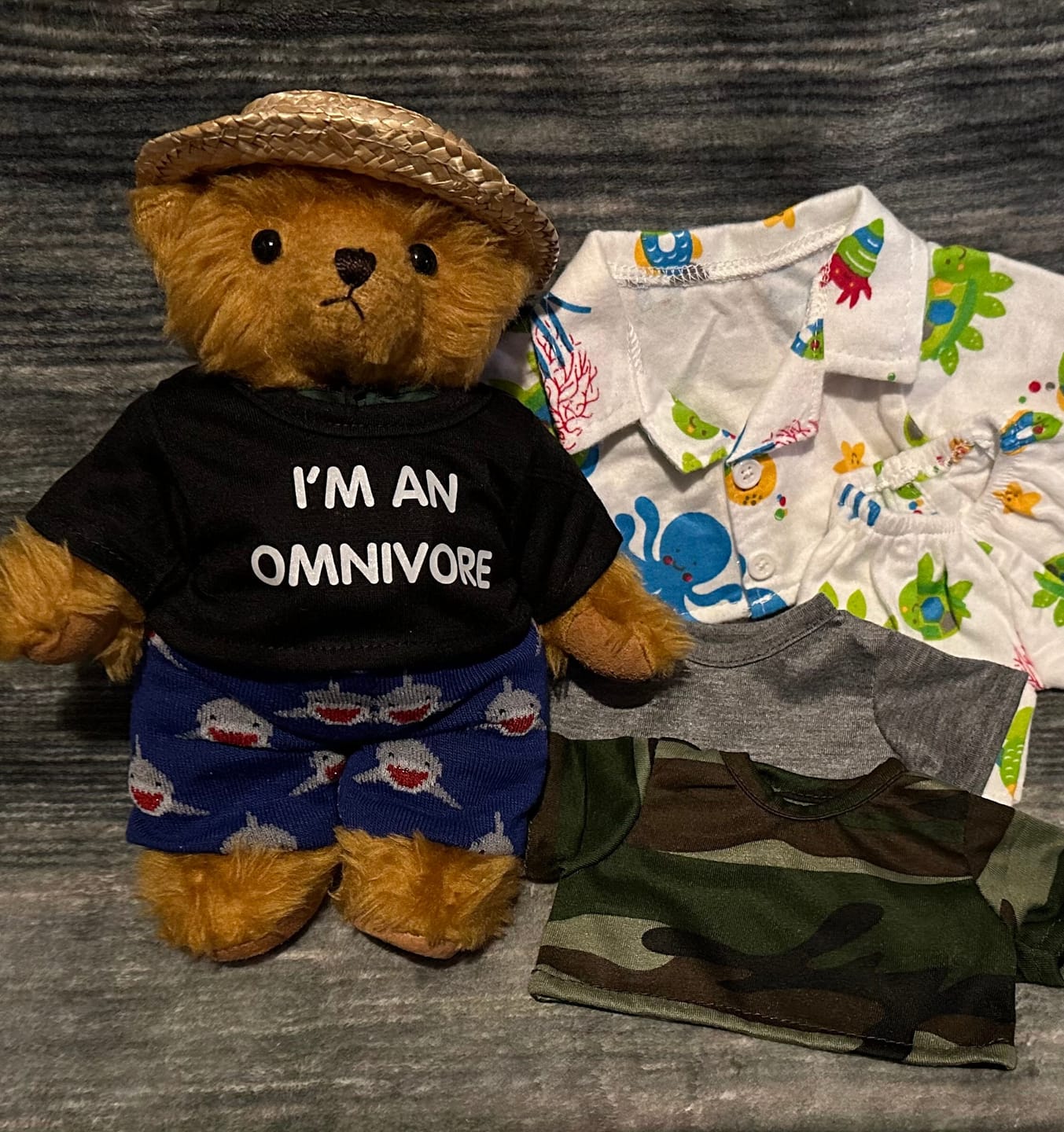Customer photo review of CUSTOM Stuffed Animal T-SHIRT, Fits 8 Inch Stuffed Animals, Personalized Photo and Text Shirt