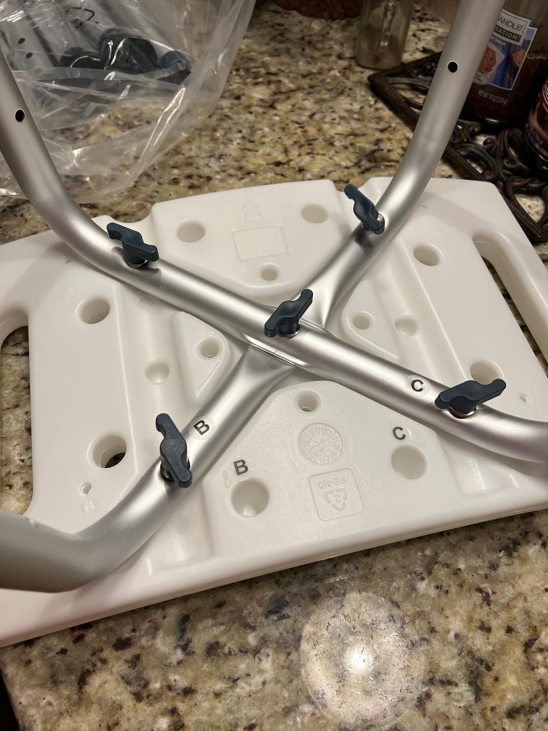 Customer photo review of Shower Chair for Adults Sitting (350lb)