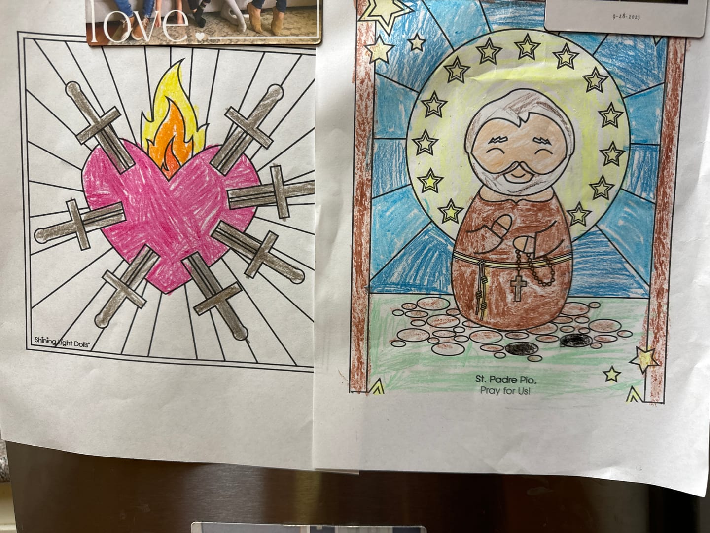 Customer photo review of September Saints Coloring Sheets - Digital Download