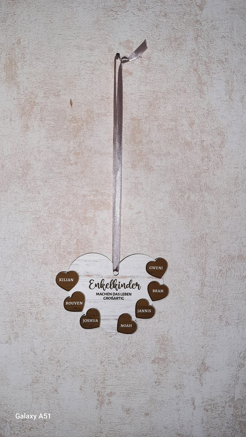Customer photo review of Meine Enkelkinder - Großeltern-Herzen Ornament