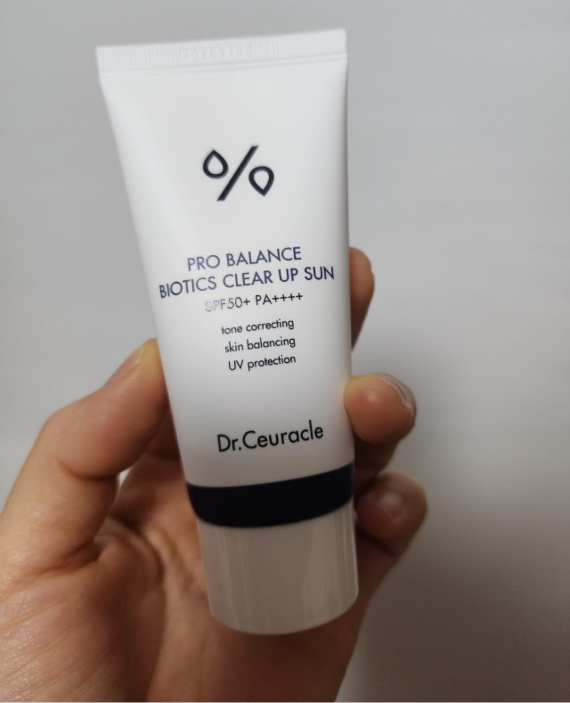 Customer photo review of Saules aizsargkrēms ar probiotiķiem Dr.Ceuracle Pro-Balance Biotics Clear Up Sun SPF50+PA++++