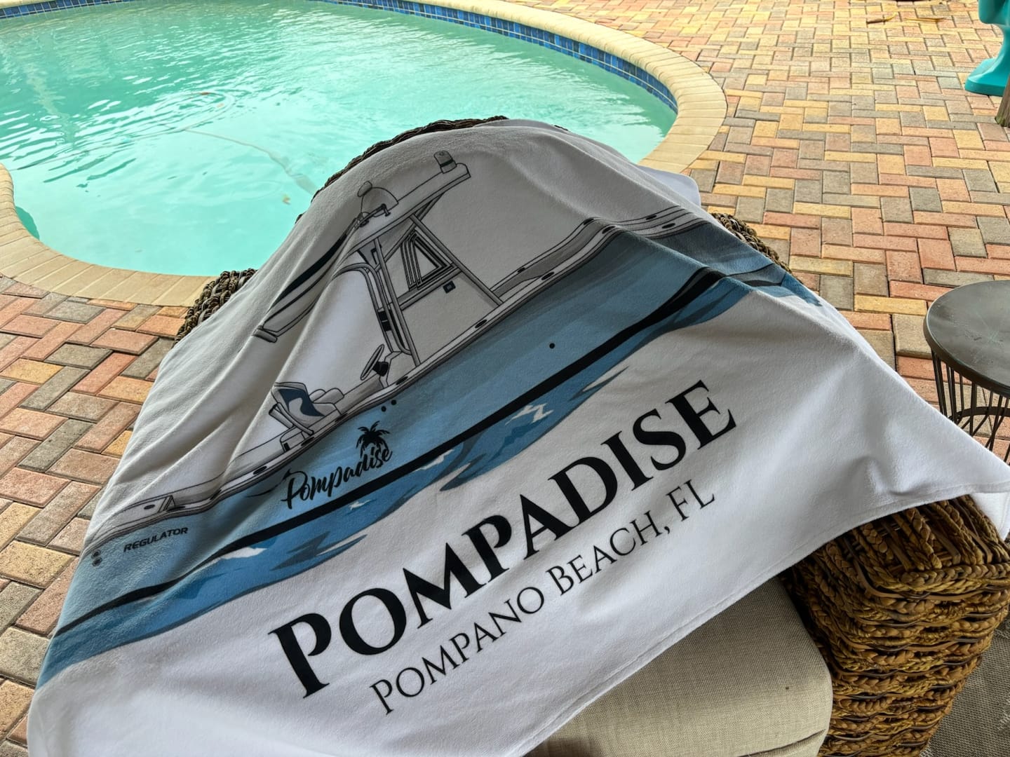 Customer photo review of Custom Beach Towel