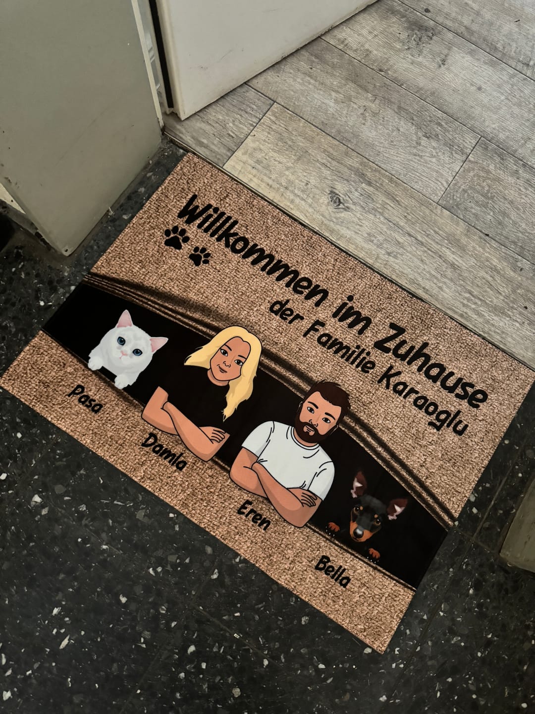 Customer photo review of Willkommen in unserem Zuhause - Individuelle Fußmatte