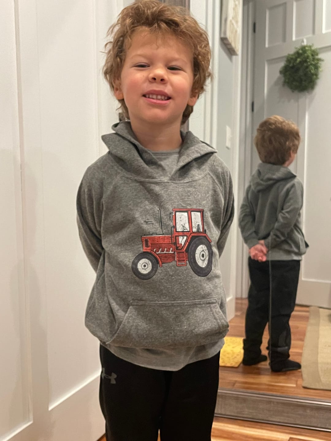 Customer photo review of 'Red Tractor' Youth & Toddler Hoodie