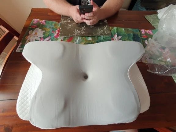 Customer photo review of Dreamers® Relief Pillow - Elevated Thickness