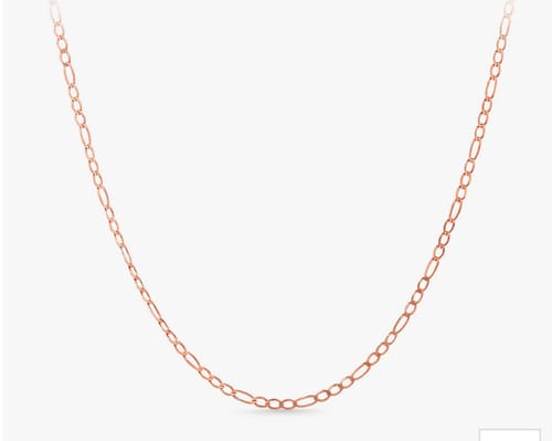Customer photo review of 9ct Rose Gold Figaro Pattern Chain Necklace