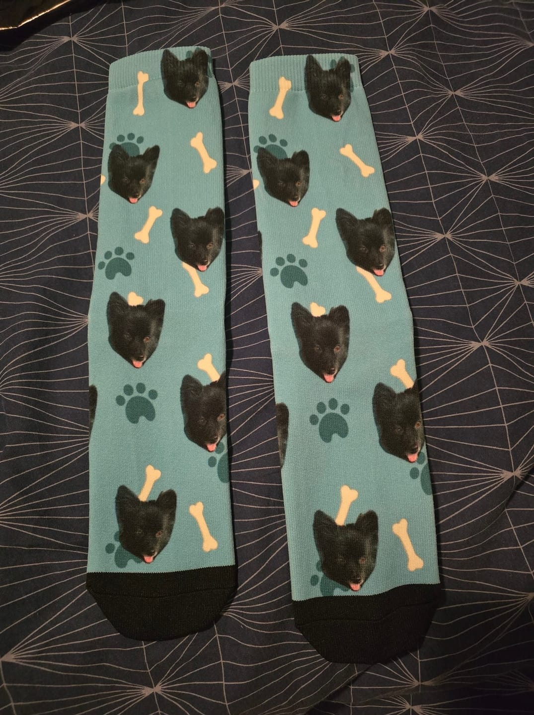 Customer photo review of FaceSock | Custom Dog Socks With Photo