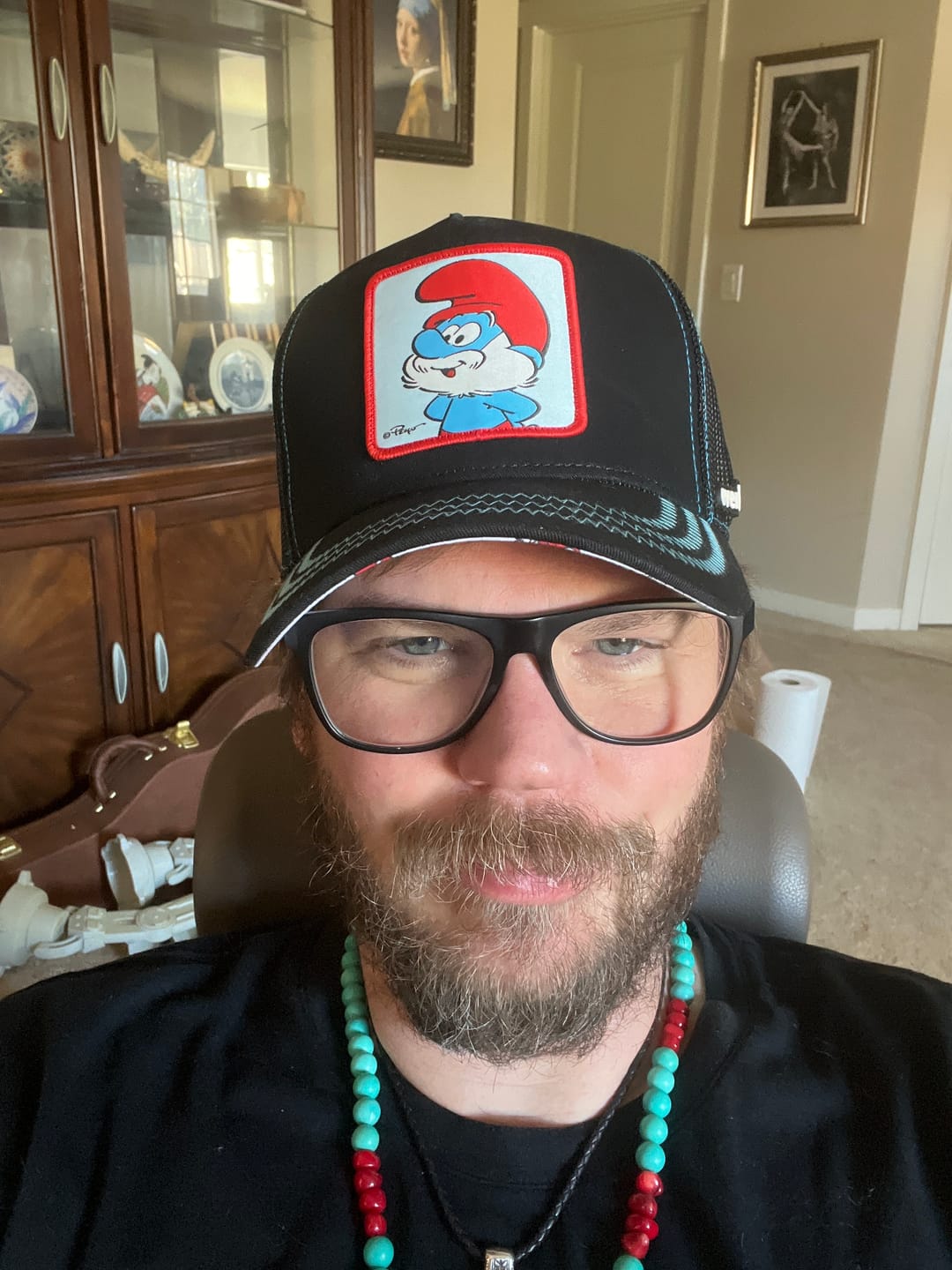 Customer photo review of OVERLORD X Smurfs: Papa Smurf Trucker Cap