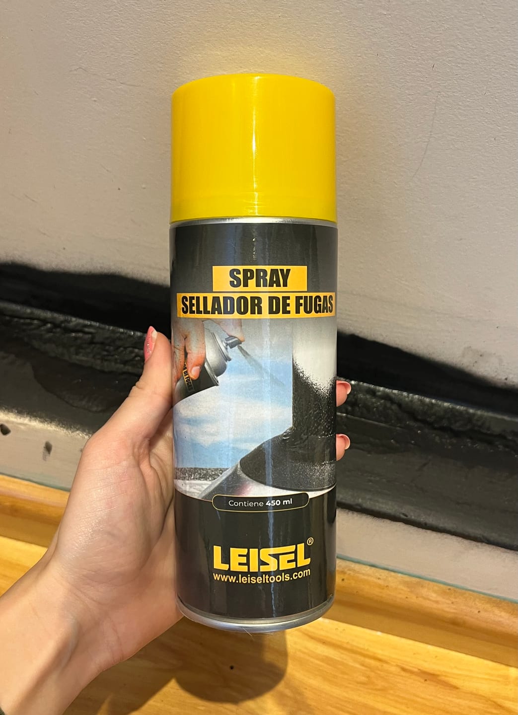 Customer photo review of Spray Sellador de Fugas Leisel 450ml