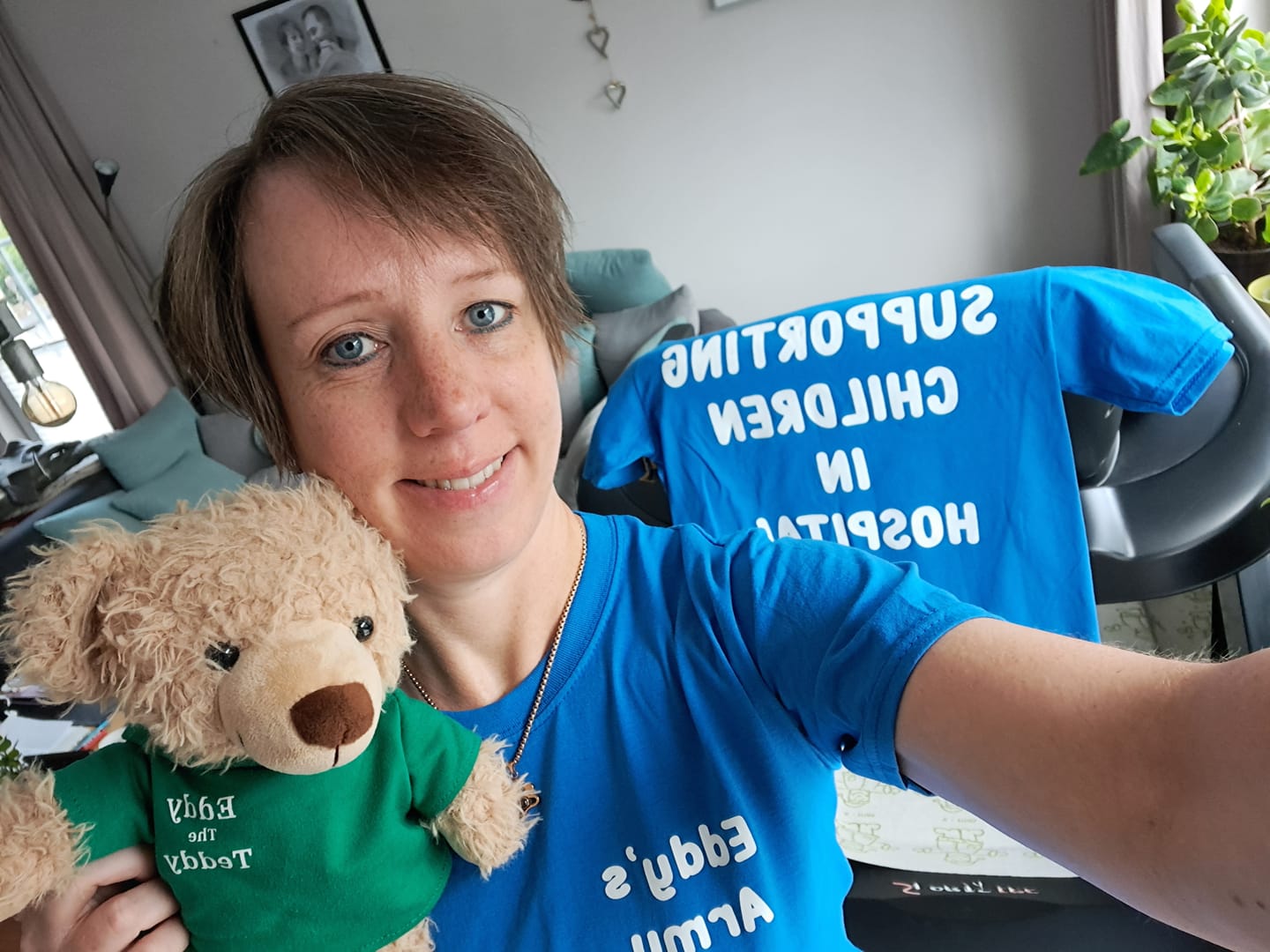 Customer photo review of Eddy's Army (Supporting Children In Hospital) T shirt