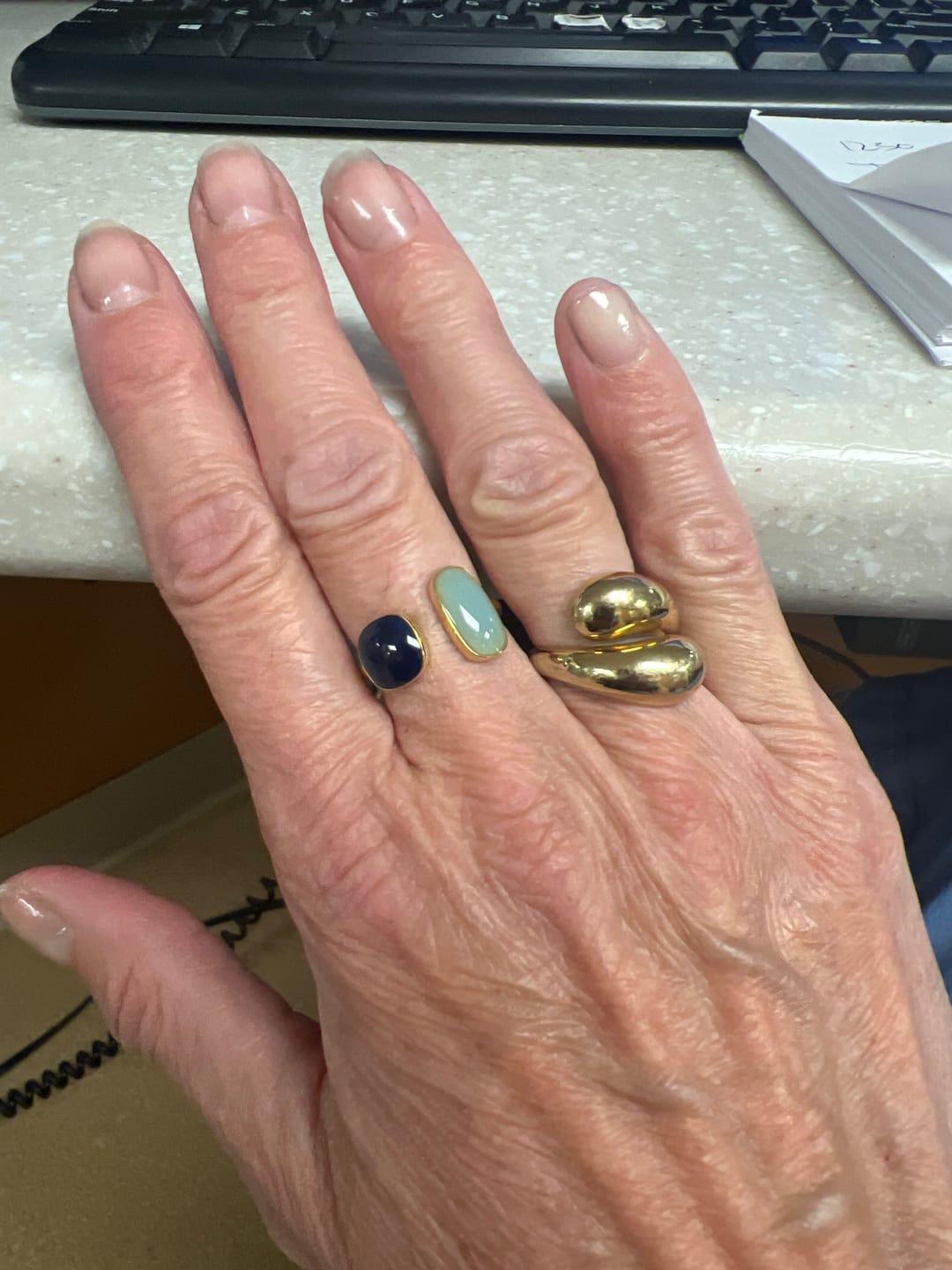 Customer photo review of Aquamarine Wrap Ring