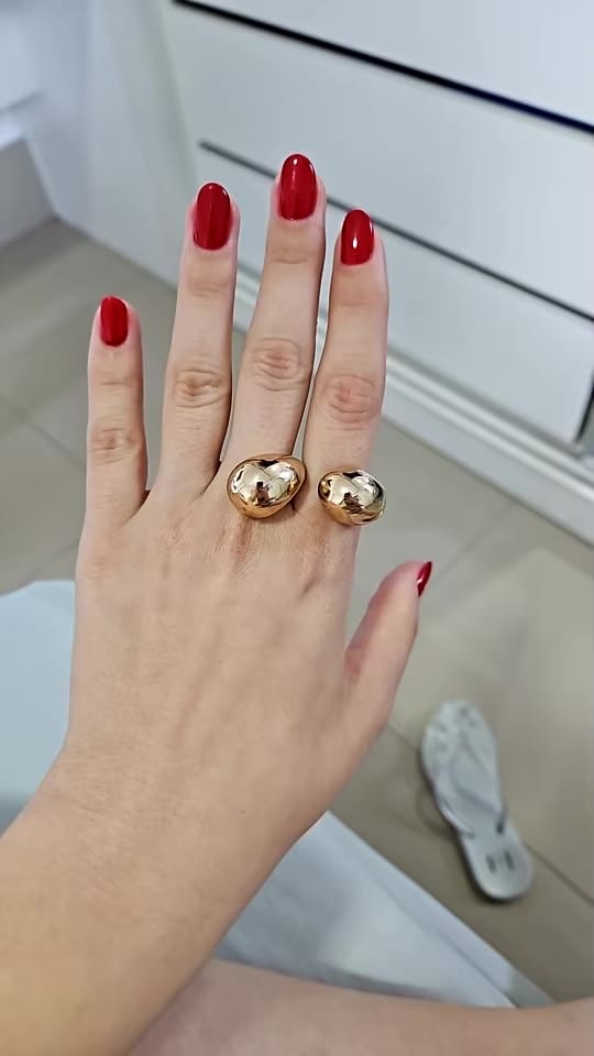 Customer photo review of Chunky Water Drop Ring