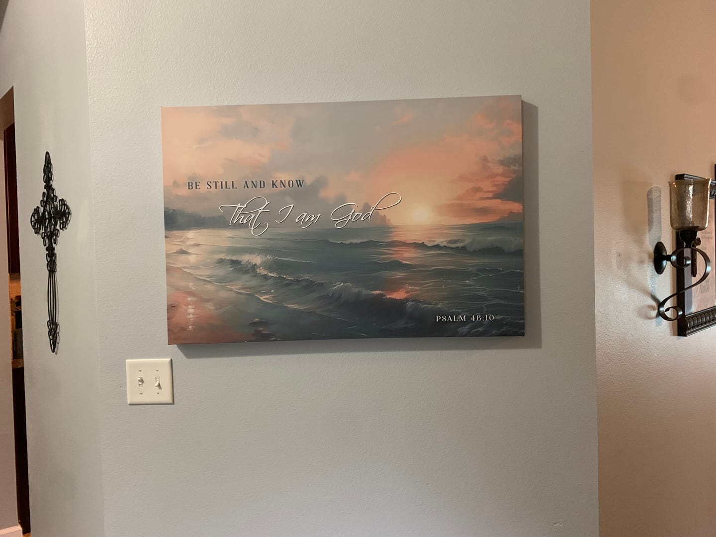 Customer photo review of Be Still and Know, Seascape, Psalm 46:10 Wall Art Canvas Print