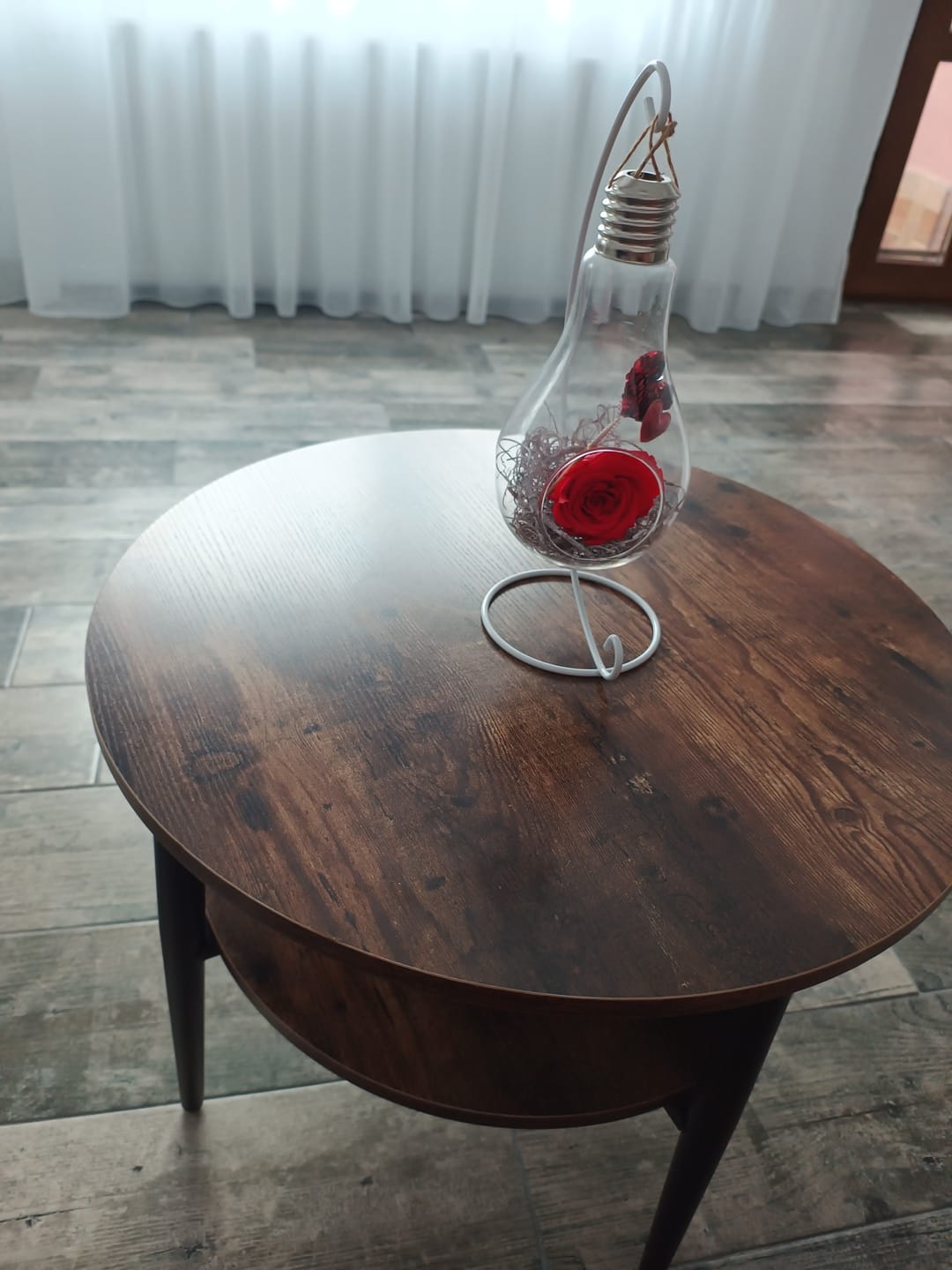 Customer photo review of Masuta cafea ELLA B, maro rustic/negru mat, PAL/metal, 60x45 cm