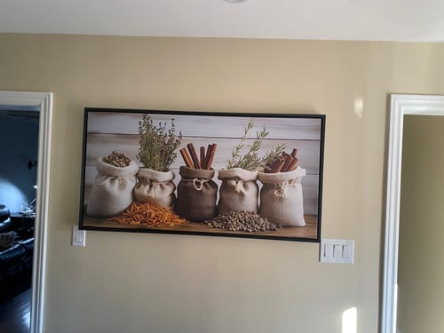 Customer photo review of Spices And Herbs Farmhouse Kitchen Framed Canvas Wall Art