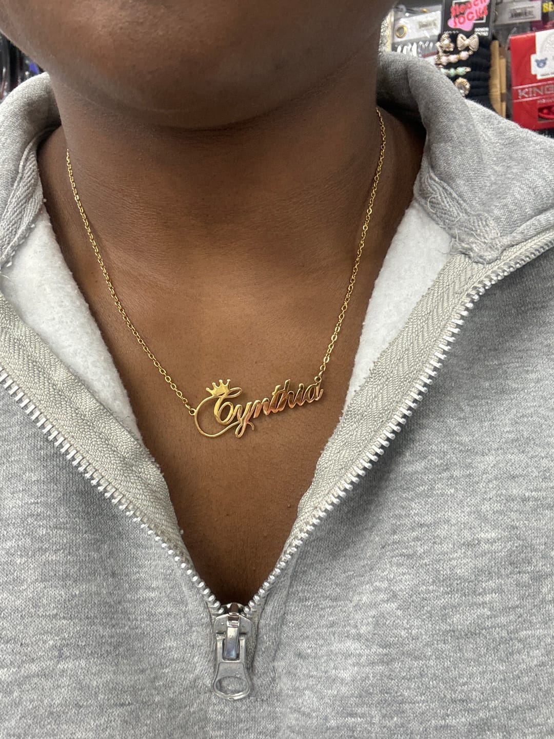 Customer photo review of Crown Name Necklace