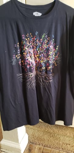 Customer photo review of Music Note Tree T-Shirt