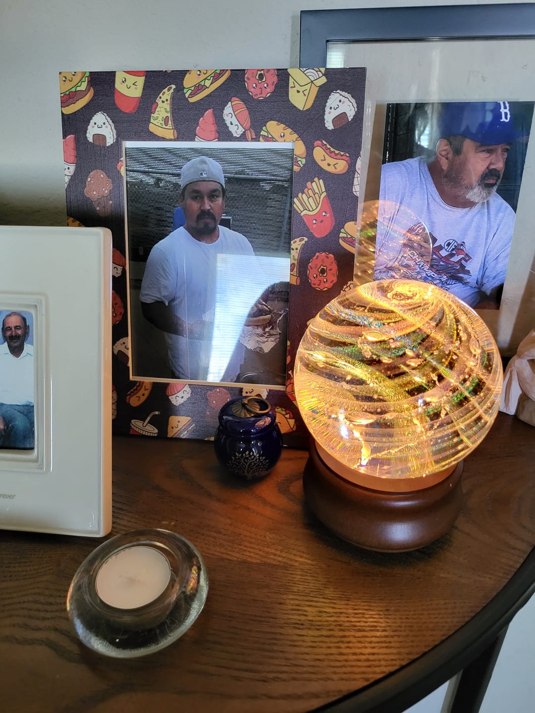 Customer photo review of Dichroic Rainbow Orb with Cremains