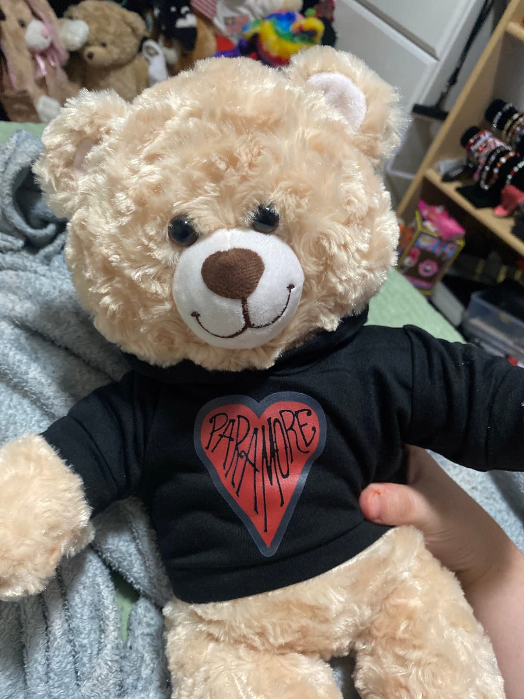 Customer photo review of CUSTOM Plushie HOODIE | Fits BAB and 14 to 16 Inch Stuffed Animals | Teddy Bear Outfit | Plushie Clothing