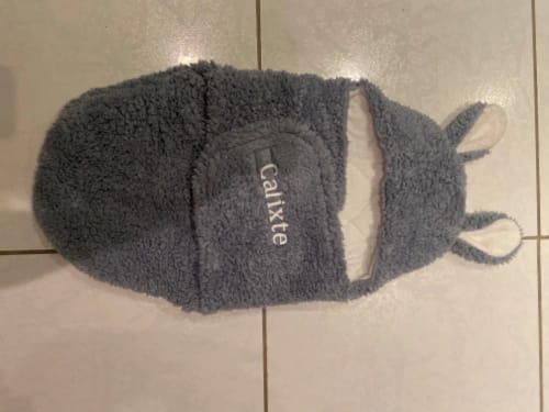 Customer photo review of Personalized Bunny Baby Swaddle